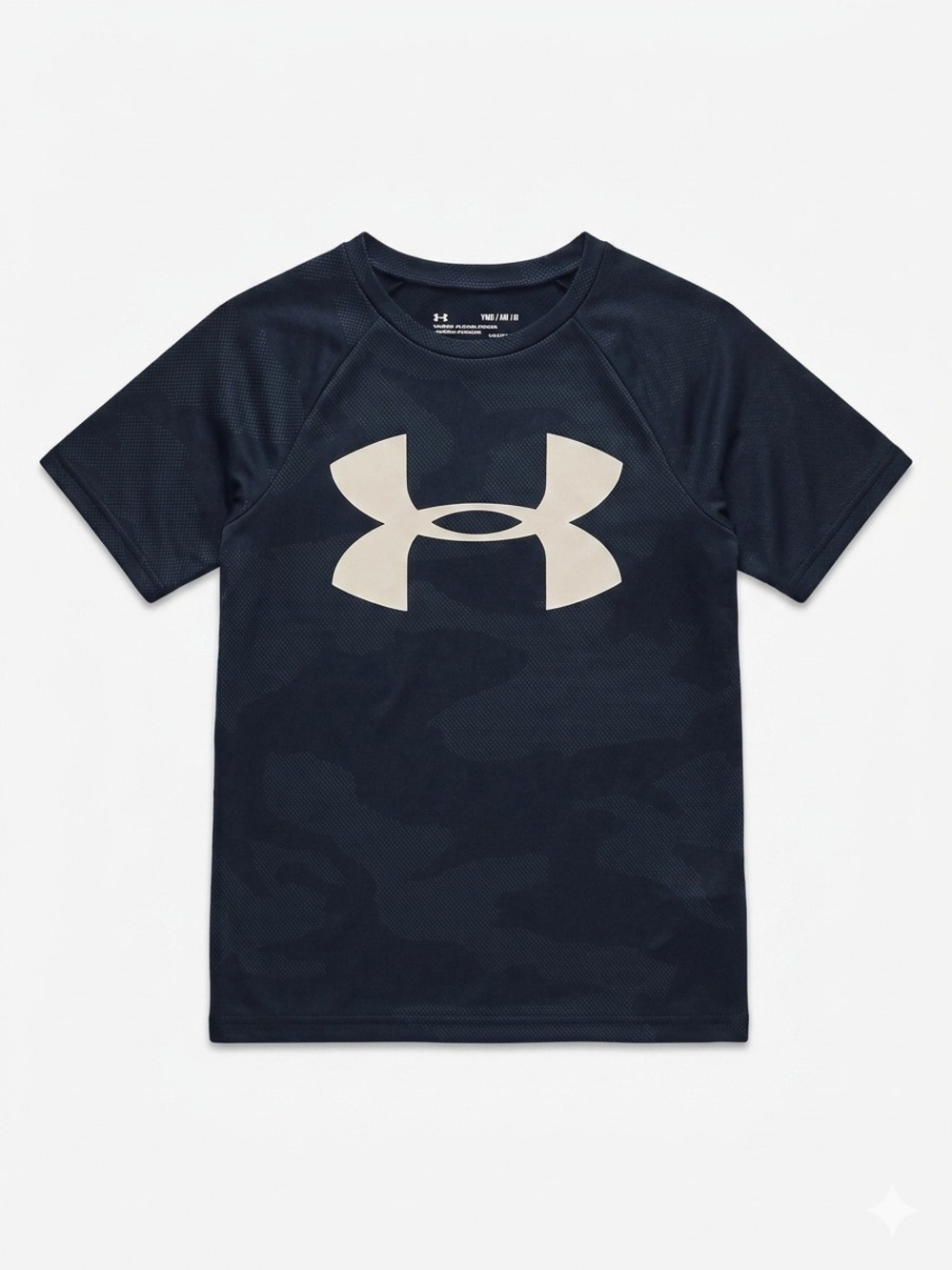 Under Armour Boy's Black Short Sleeve Tee with Large Logo Size M